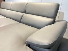 Sofa góc bọc da màu ghi - Giovani