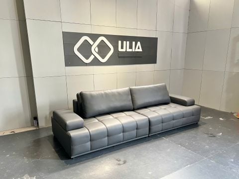 Sofa bọc da màu ghi đẹp