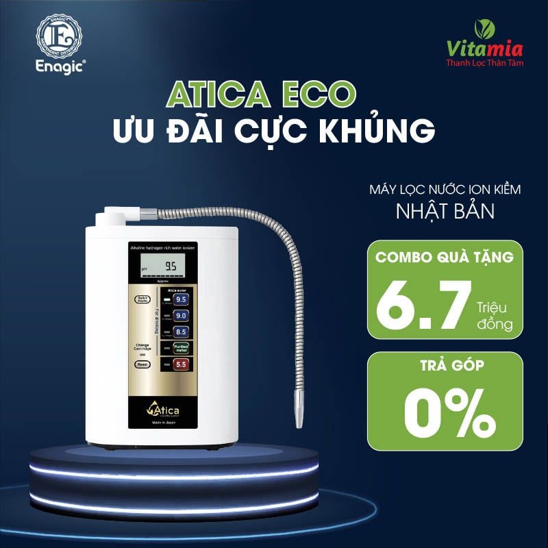  Máy lọc nước Atica Eco - Máy lọc nước ion kiềm giàu Hydro Atica Eco 