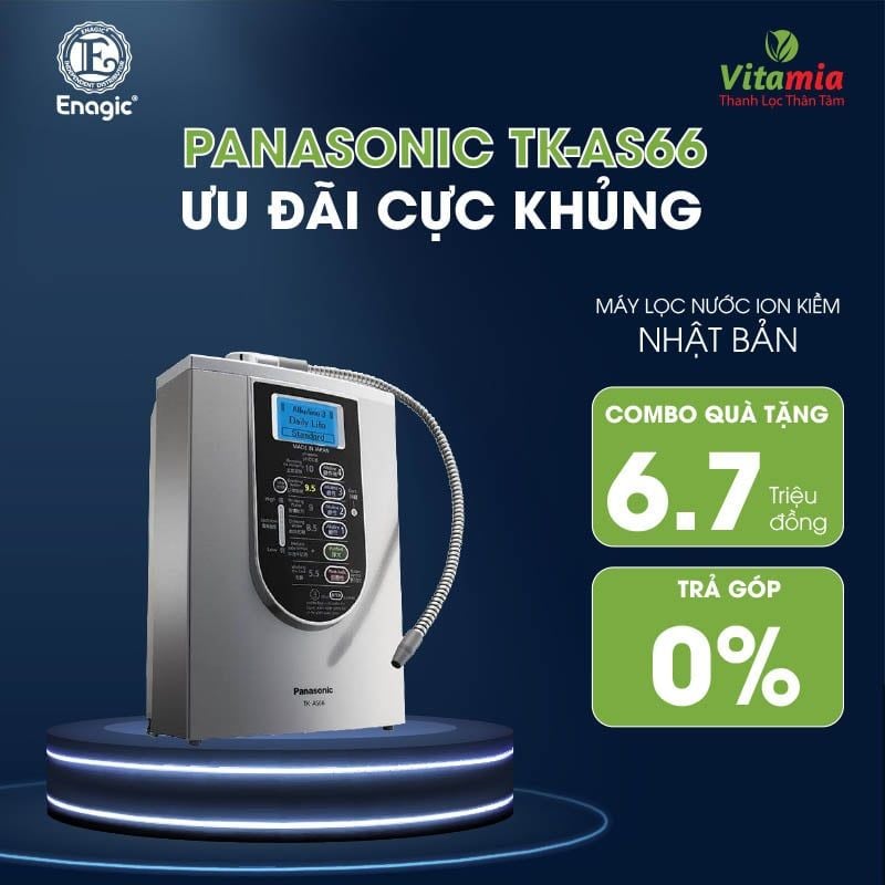  Máy Lọc Nước Ion Kiềm Panasonic TK-AS66 - 100% Chính Hãng Nhật Bản 