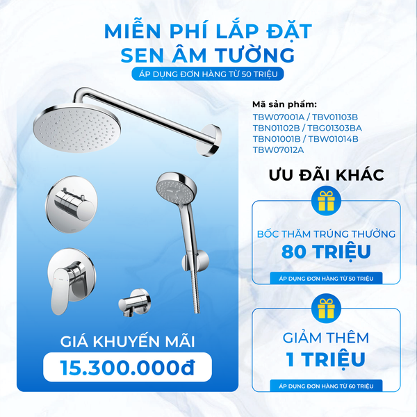 Bộ sen tắm âm tường TBW07001A  TBV01103B  TBN01102B  TBG01303BA  TBN01001B  TBW01014B  TBW07012A