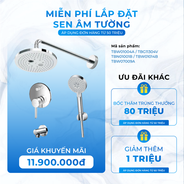 Bộ sen tắm âm tường TBW01004  TBG11304V  TBN01001B  TBW01014B  TBW07009A