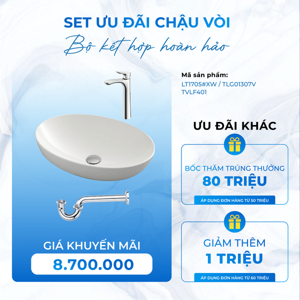 SET Chậu Vòi LT1705#XW  TLG01307V  TVLF401