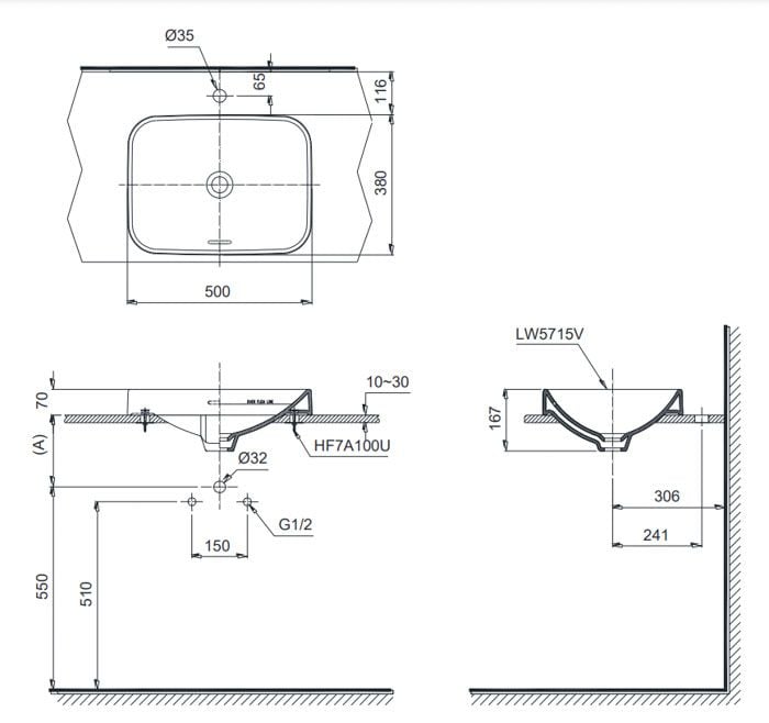 Chậu đặt trên bàn LT5715