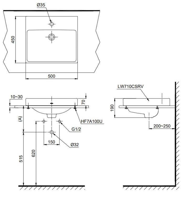 Chậu Rửa Lavabo TOTO LT710CSR Đặt Bàn