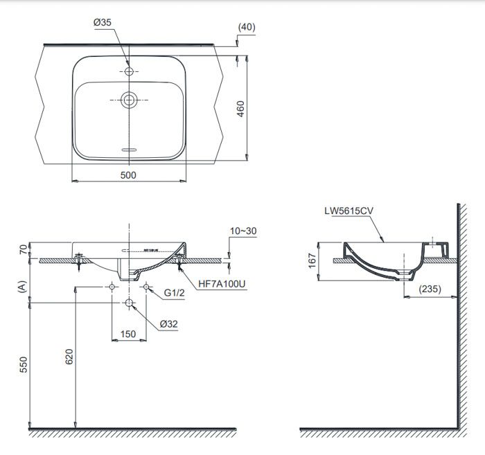 Chậu đặt trên bàn LT5615C