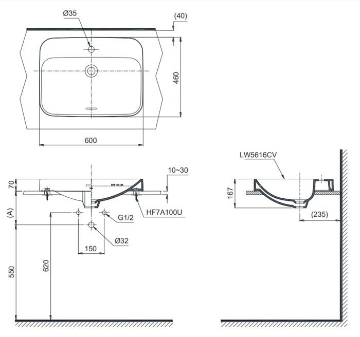 Chậu đặt trên bàn LT5616C