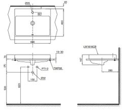 Chậu rửa đặt trên bàn L1616C