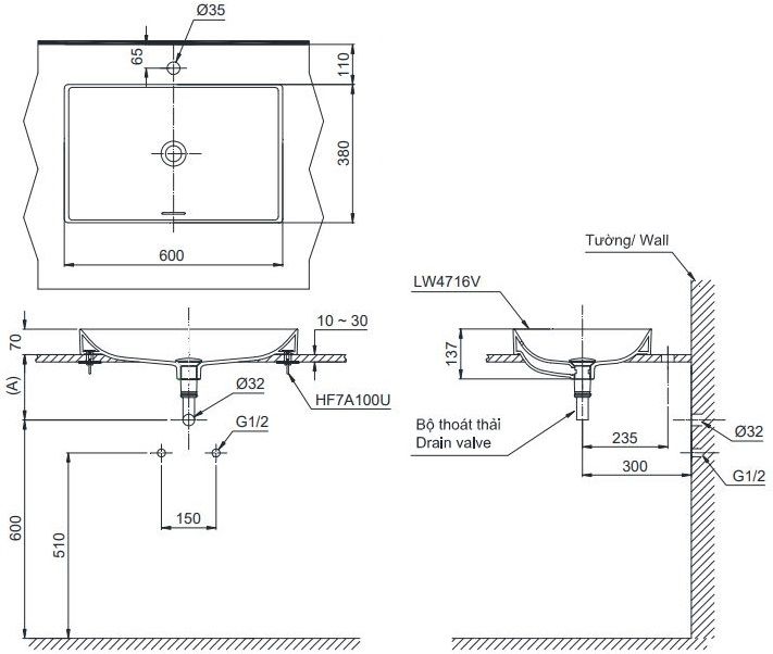 Chậu đặt trên bàn LT4716G19#XW