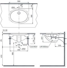 Chậu đặt âm bàn LW1505V