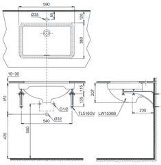 Chậu rửa âm bàn LW1536V/TL516GV