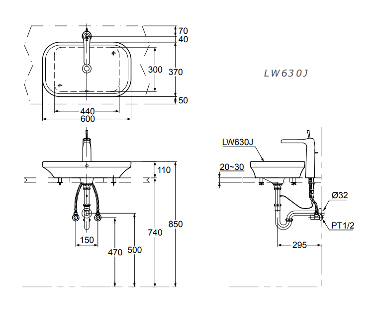 Chậu rửa LAVABO đặt bàn LW630JW/F