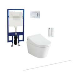 Bồn cầu TOTO treo tường CW553C kèm nắp rửa điện tử dòng S5 TCF345700GAA và nút nhấn xả MB170P SS