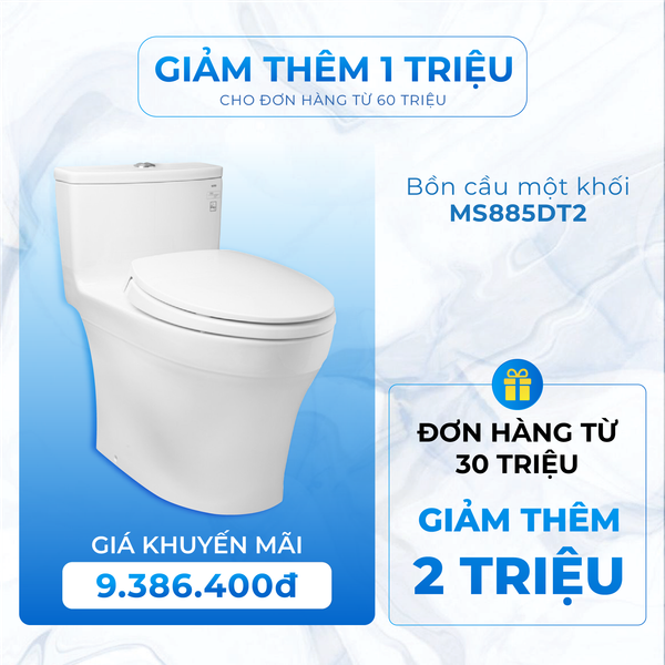 Bồn Cầu TOTO MS885DT2#XW Một Khối Nắp TC393VS