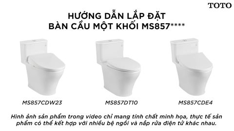 Bồn cầu một khối MS857CDW23 kèm nắp rửa điện tử WASHLET dòng S7 – TCF47360GAA
