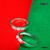  RD004H - Nhẫn đôi bạc cao cấp OPAL 