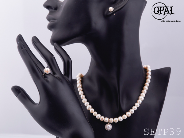  SETP39- Bộ trang sức ngọc trai  OPAL 