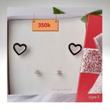  Bộ 2 hoa tai thiết kế trẻ trung chất liệu bạc thương hiệu Opal 