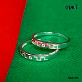  RD014H - Nhẫn đôi bạc cao cấp OPAL 