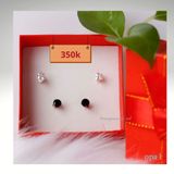  Bộ 2 hoa tai thiết kế trẻ trung chất liệu bạc thương hiệu Opal 