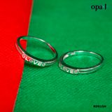  RD015H - Nhẫn đôi bạc cao cấp OPAL 