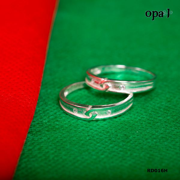  RD016H - Nhẫn đôi bạc cao cấp OPAL 