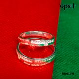  RD017H - Nhẫn đôi bạc cao cấp OPAL 