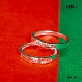  RD018H - Nhẫn đôi bạc cao cấp OPAL 