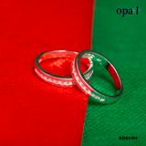  RD019H - Nhẫn đôi bạc cao cấp OPAL 