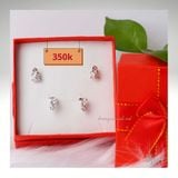  Bộ 2 hoa tai thiết kế trẻ trung chất liệu bạc thương hiệu Opal. 