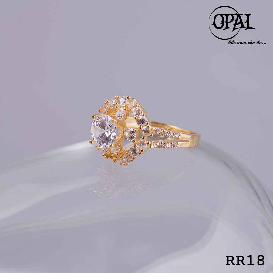  RR18- Nhẫn bạc nữ đính đá Ross OPAL 