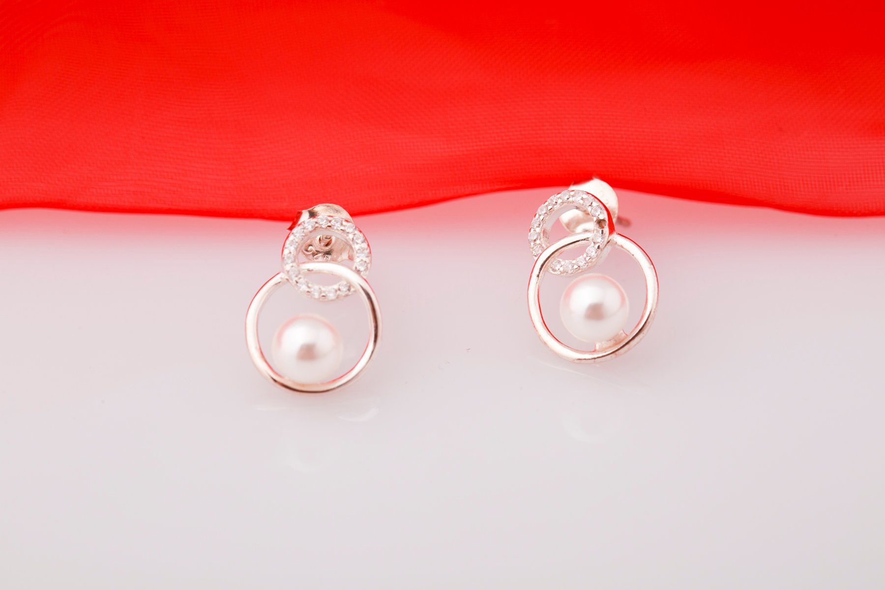  Hoa tai bạc đính Ngọc trai thương hiệu Opal 