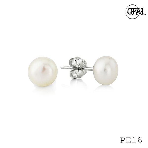  PE16 - Hoa tai bạc đính ngọc trai OPAL 