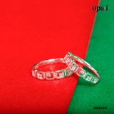  RD023H - Nhẫn đôi bạc cao cấp OPAL 