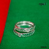  RD024H - Nhẫn đôi bạc cao cấp OPAL 