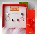  Bộ 2 hoa tai thiết kế trẻ trung chất liệu bạc thương hiệu Opal. 