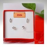  Bộ 2 hoa tai thiết kế trẻ trung chất liệu bạc thương hiệu Opal. 
