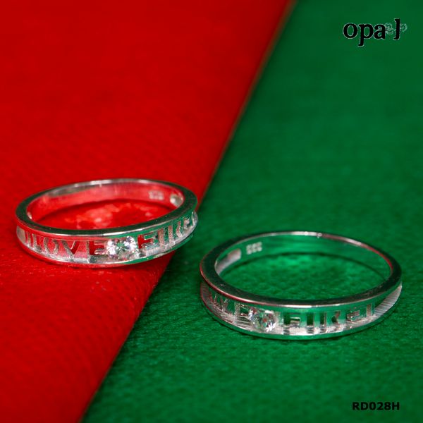  RD028H - Nhẫn đôi bạc cao cấp OPAL 
