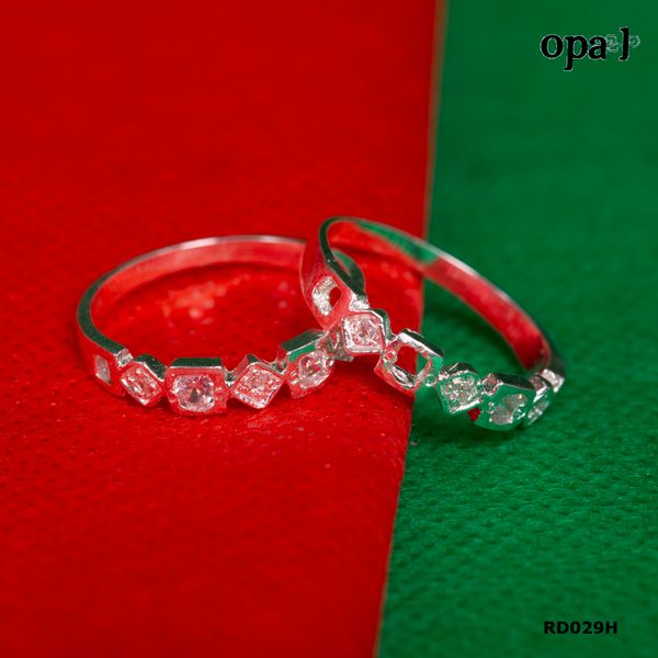  RD029H - Nhẫn đôi bạc cao cấp OPAL 
