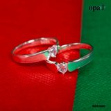  RD030H - Nhẫn đôi bạc cao cấp OPAL 