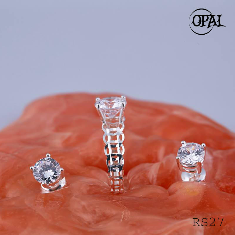  RS27- Bộ trang sức bạc đính đá ross OPAL 