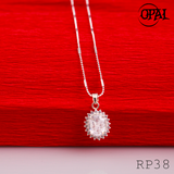  RP38-Bộ mặt và dây chuyền bạc đính đá ross Opal 