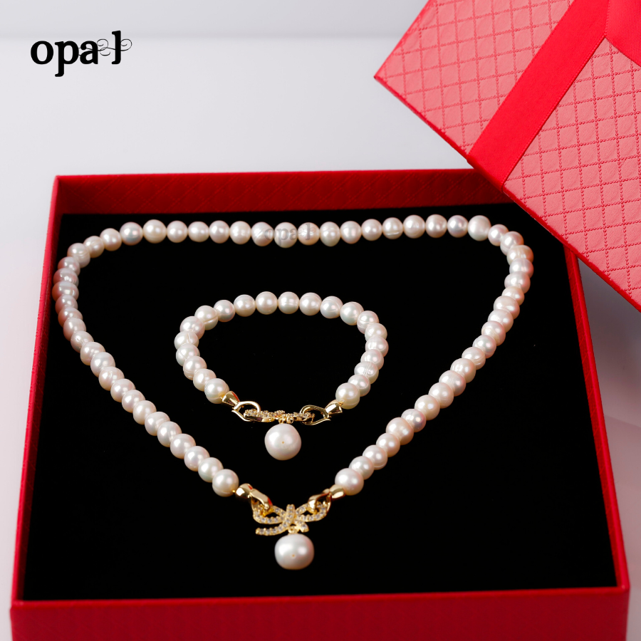  Bộ Trang sức Vòng cổ - Vòng Tay Ngọc trai Opal 