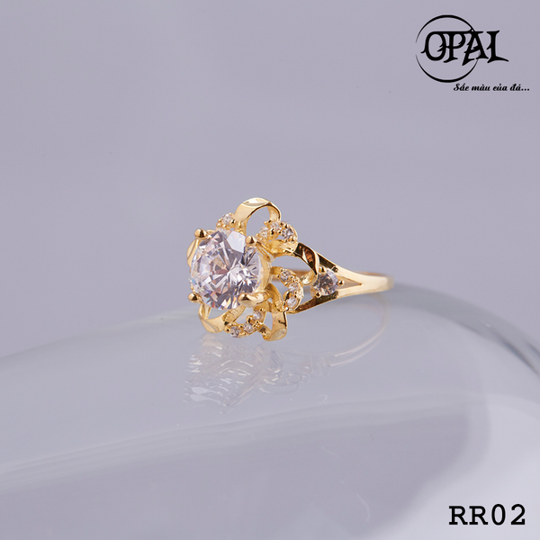  RR02- Nhẫn bạc nữ đính đá Ross OPAL 