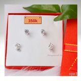  Bộ 2 hoa tai thiết kế trẻ trung chất liệu bạc thương hiệu Opal 