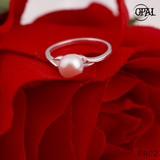  PR02-Nhẫn bạc đính Ngọc Trai OPAL 