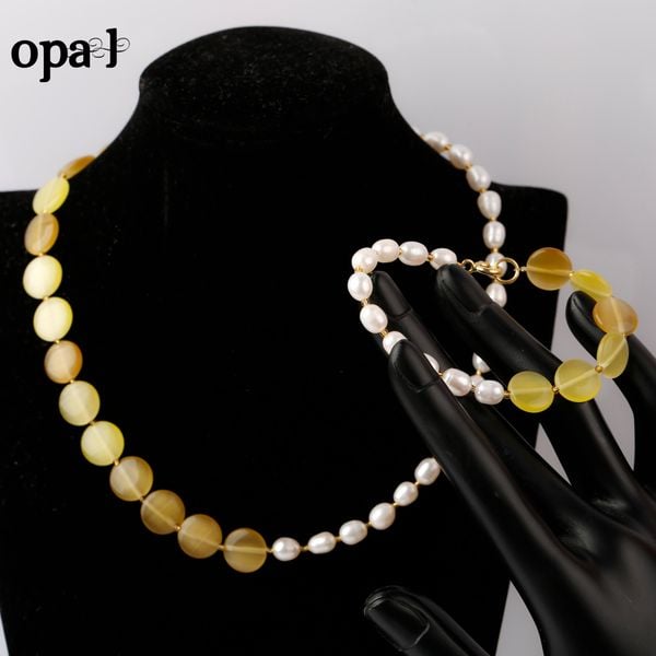  VÒNG CỔ VÀ VÒNG TAY THIẾT KẾ ĐÁ PHONG THỦY VÀ NGỌC TRAI THƯƠNG HIỆU OPAL 