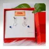  Bộ 2 hoa tai thiết kế trẻ trung chất liệu bạc thương hiệu Opal 