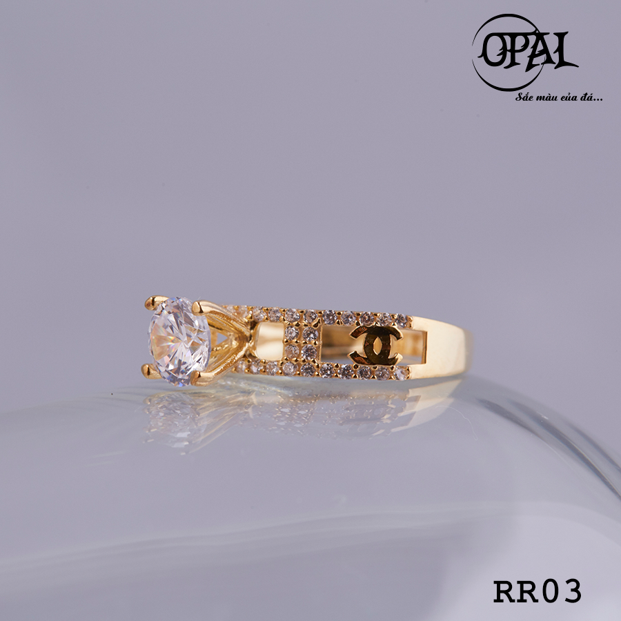  RR03- Nhẫn bạc nữ đính đá Ross OPAL 