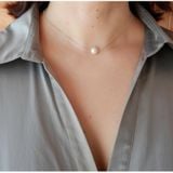  Dây chuyền bạc đính ngọc trai 7li –tinh tế và sang trọng 